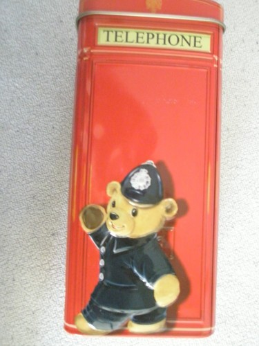 Harrods of London Tin Phone Booth COIN BANK w/ Bears - Picture 5 of 11
