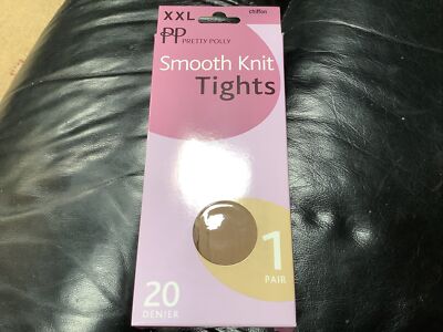  PRETTY POLLY SMOOTH KNIT TIGHTS XXL (up to 60 ) Chiffon 20 DENIER