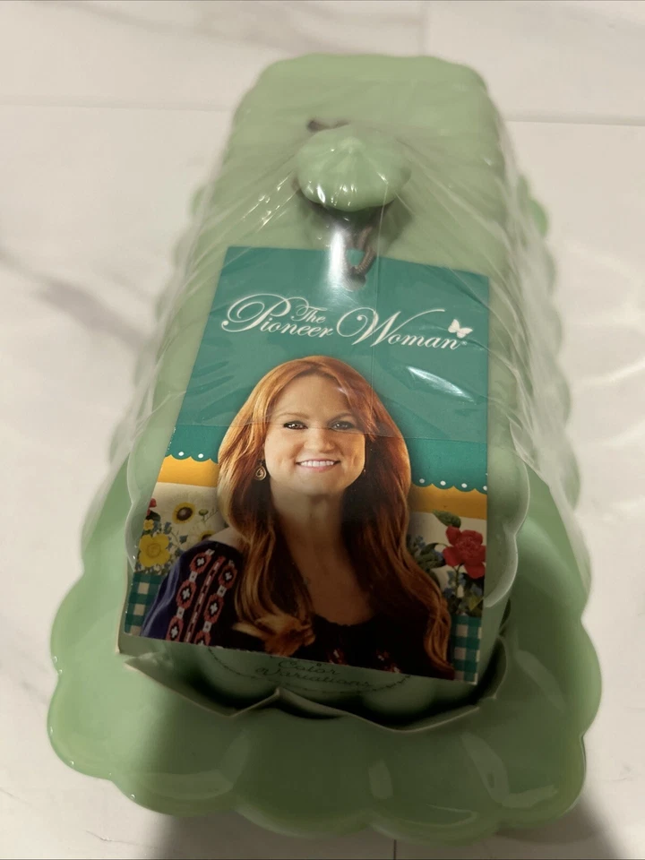 NOVO The Pioneer Woman Beleza Atemporal Copo de Leite Verde Jade Prato de Manteiga Coberto - Imagem 2 de 4