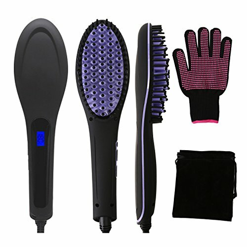 Ceramic Ionic Hair Straightener Brush - 3-in-1 Fast Easy Styling Tool-image