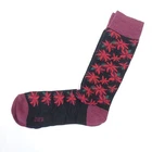 BAR III 3 RED  BLACK FLORAL FLOWER PRINT ART DRESS CREW SOCKS