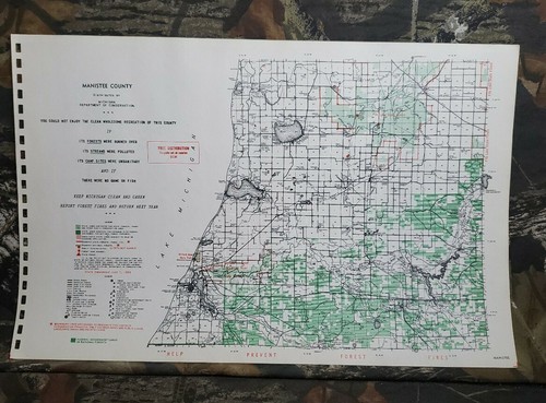 Manistee County Plat Map Vtg 1953 Manistee County Michigan Dept Conservation Plat Maps 11" X 17" |  Ebay