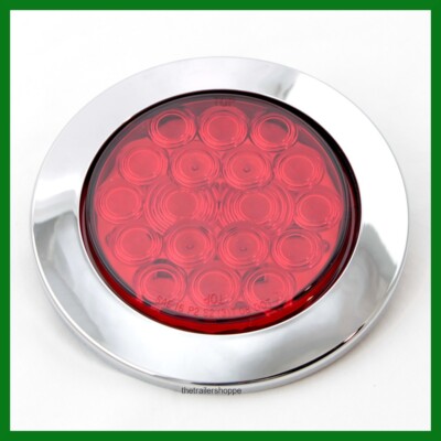 Fleet 5-3/4  Flange Mount Stop Turn Tail Light with Chrome Twist 24 LED Red