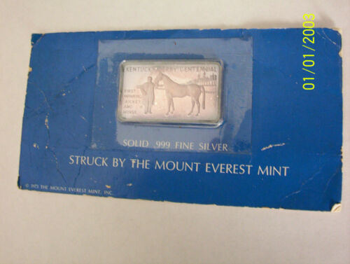 Kentucky Derby Centennial _ Mount Everest Mint _ # 641 MOC _ Silver Art Bar - Picture 2 of 3