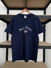 Vintage 90s Sears Tower Chicago USA Navy T-shirt Sz L