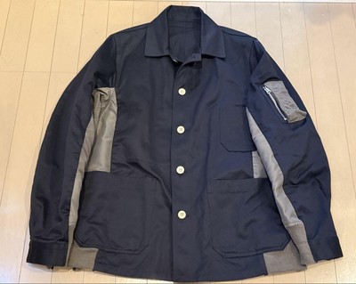 Sacai 23AW MA-1 Docking Coverall Navy Size 1 Used Excellent  
