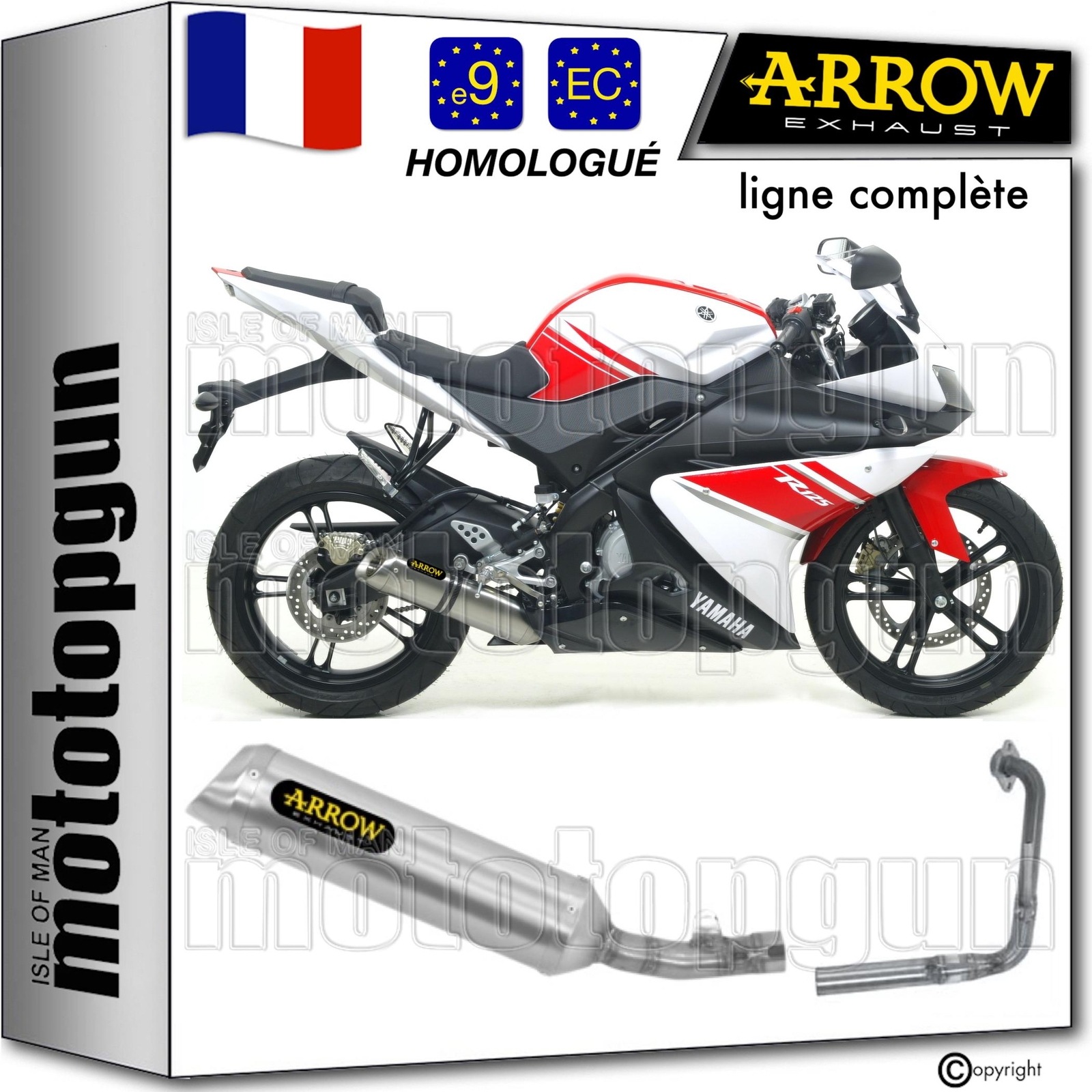Échappement Arrow RC Thunder homologué pour booster votre Yamaha YZF R125