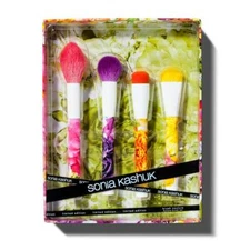 FLORAL SONIA KASHUK BRUSH COUTURE FACE SET 4 PC POWDER CONTOUR HIGHLIGHT ROUND