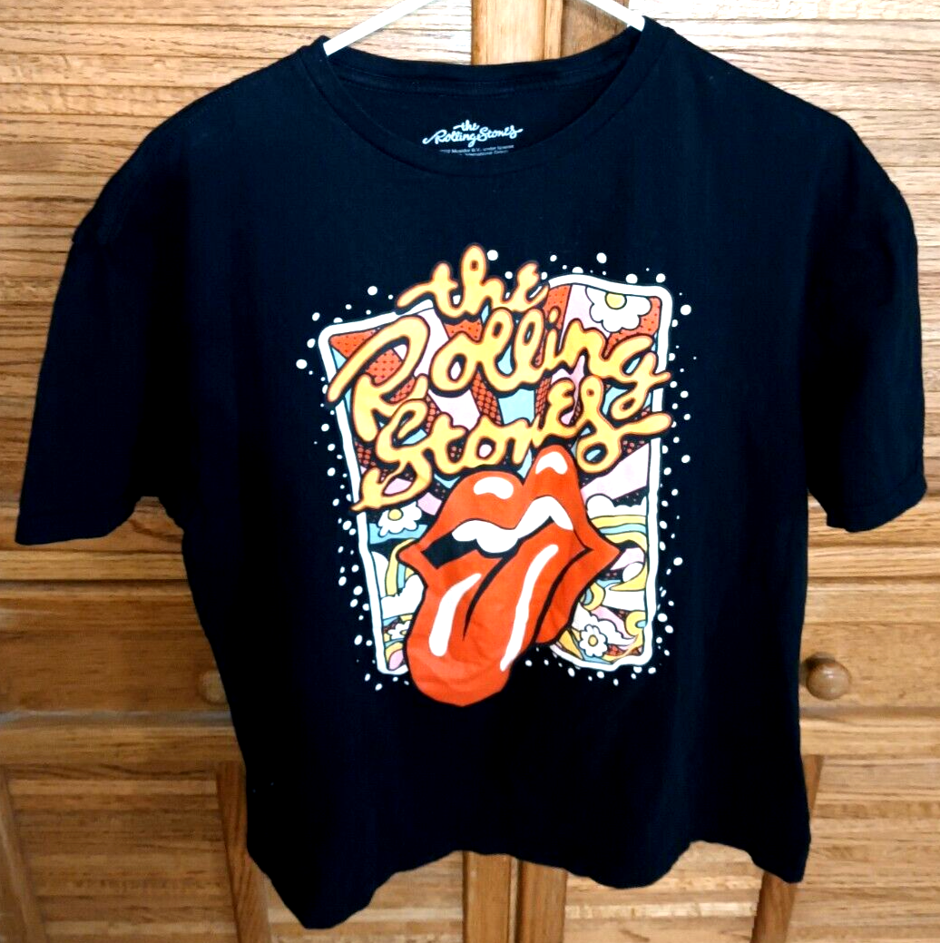 The Rolling Stones Mens XL T-Shirt Tee Shirt Lips Tongue Black | eBay