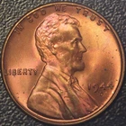 1944 D LINCOLN CENT BU FROM AN ORIGINAL ROLL -LOT 1380 TONED