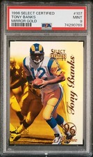1996 Select Certified Edition Mirror Gold Tony Banks RC Card #68 PSA 9 Pop 3