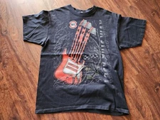 ANVIL T-SHIRT IN BLACK MECHANIC'S TIME SAVERS LOCK THIS WAY SIZE LARGE USED