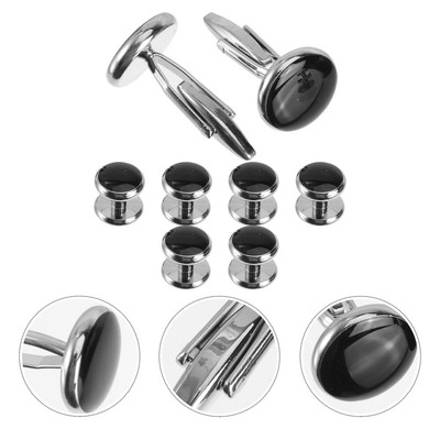 8Pcs Classic Copper Cuff Links French Style Cuff Studs Male Skirt Cuff Links US