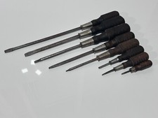 Mac Tools Usa 8pc Vintage Wooden Handle Screwdriver Set Lot