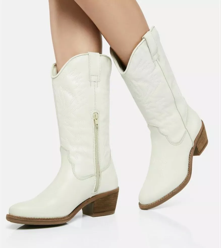 Steve madden cheap white cowboy boots