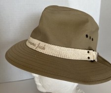 Panama Jack VTG Fedora Safari Hat Khaki Size Medium Outdoors Hiking Classic