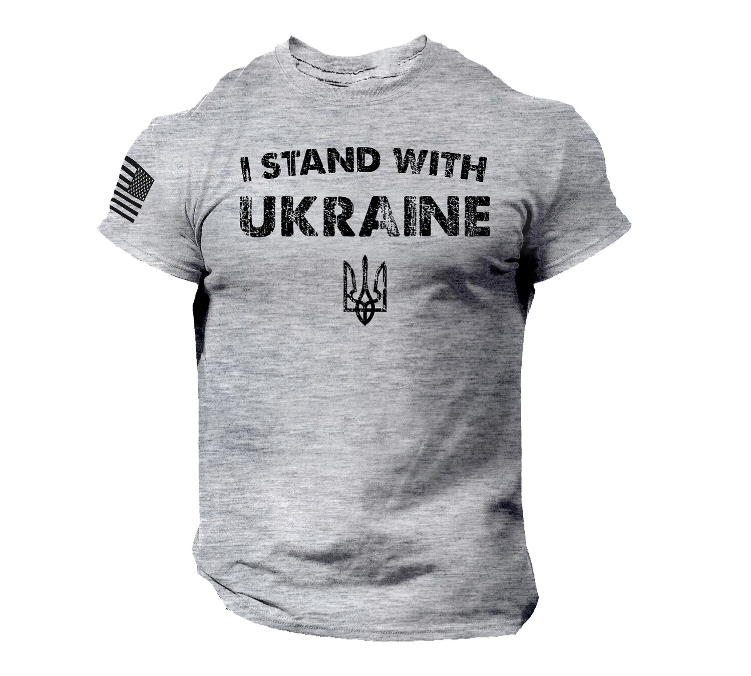 I Stand With Ukraine 3D T Shirt American Flag Ukrainian Support