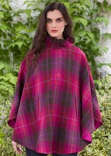 Ladies Irish Wool Half Zip Poncho (223)