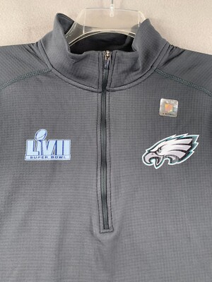 【NFL ウォームアップ】NIKE イーグルス スーパーボウル ジャケット Philadelphia Eagles Nike Super Bowl LVII Left Chest Half-Zip
