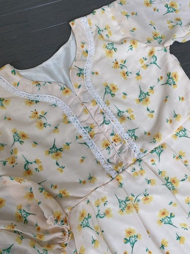 Women's 3 Layer Floral Long Sleeve Laces Maxi Dress Size M - Picture 8 of 13