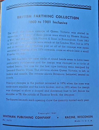 GB Farthings 1860-1901 in Whitman Folder INCOMPLETE 15 aUNC coins (45 missing) - Picture 5 of 6