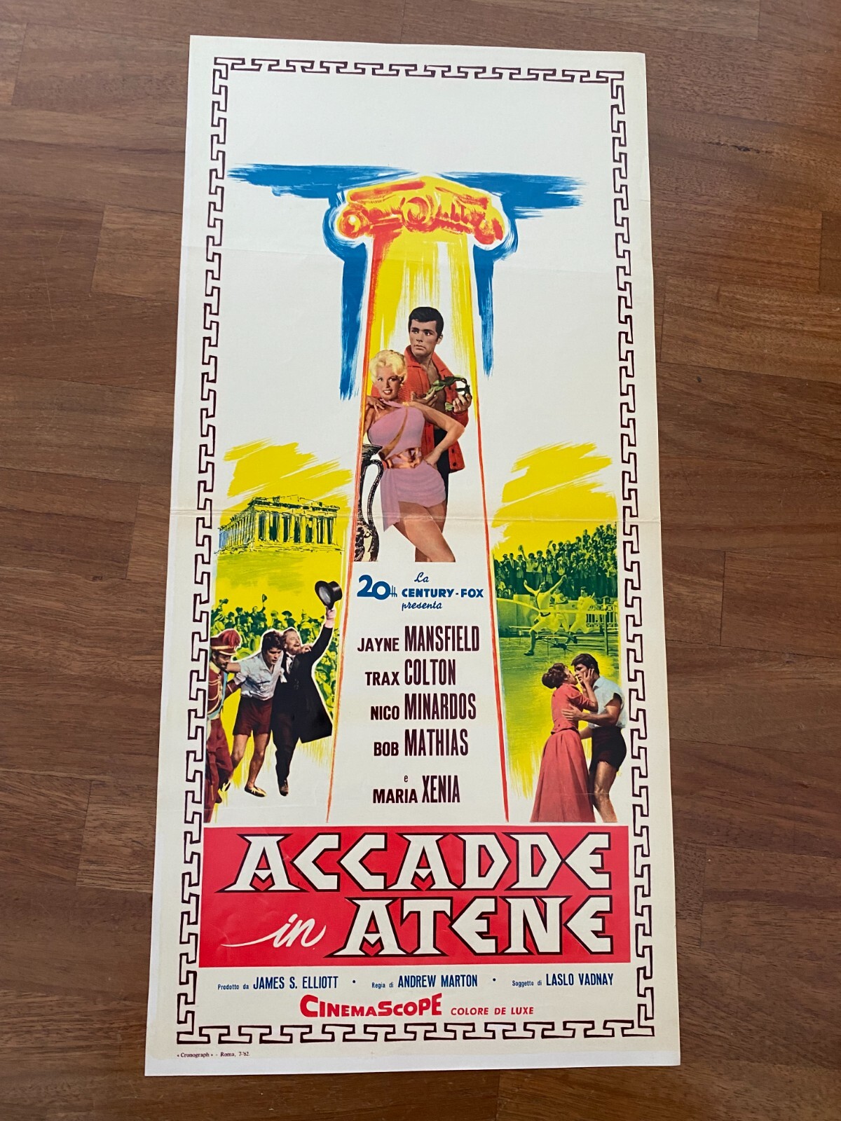 Locandina originale film Accadde in Atene (1962) - Regia di Andrew Marton