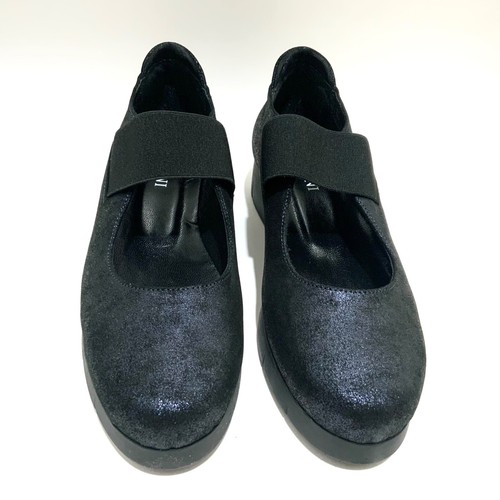 Cordani Metallic Navy Blue Leather Mary Janes Platform Shoes Suede Loafers 39 - Picture 6 of 8