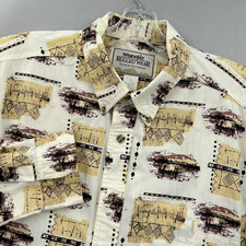 Vintage Wrangler Shirt Mens XL Aztec Western Southwestern All Over Print Rugged