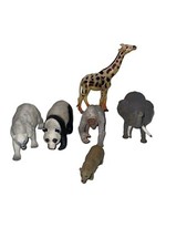 Lot Of 6 Hard Plastic Toy Jungle Animals