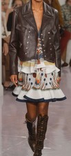 Nwt Chloe Fr 38/us 6 Brown Leather Double Breasted Cropped Jacket