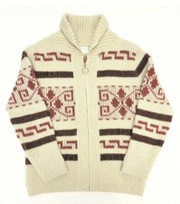 Vtg Pendleton Westerly Virgin Wool Cardigan BIG LEBOWSKI Dude Sweater Medium