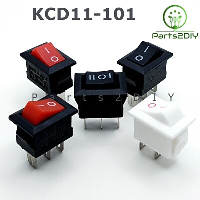 KCD11-101 Mini Wippschalter Rechteck 10x15mm 2PIN 3PIN Drucktaster 3A 250V UK