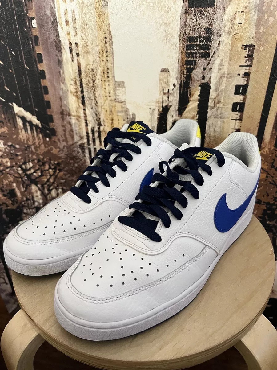 Oponerse a Acelerar Arcaico Nike Court Vision Low NBA Shoes White Blue Void Yellow DM1187-102  Men&#039;s | eBay