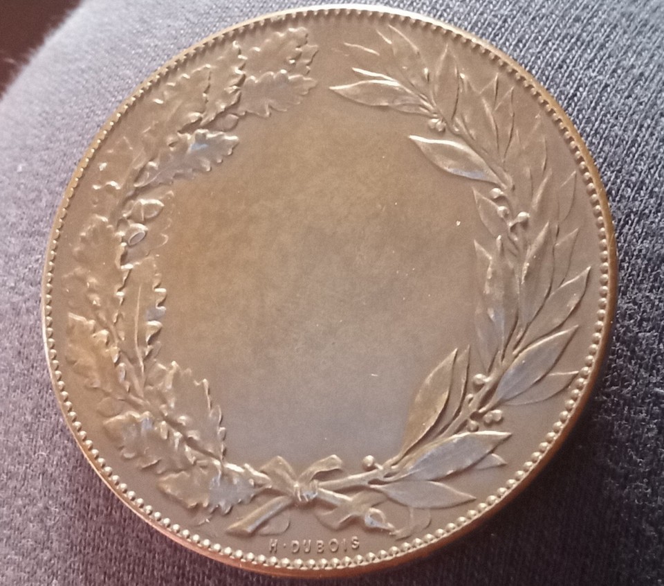 FRENCH BRONZE MEDAL by ALPHEE DUBOIS Geography Globe 50mm Free UK Post