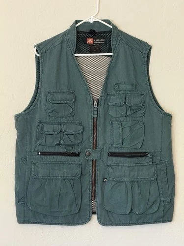 Kakadu Australia XL Green Safari Fishing Hunting Utility Vest Mesh Back Pockets - product listing photo