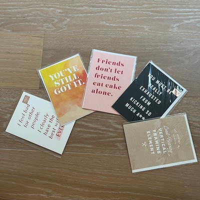 6 Minted Birthday Greeting Cards Friends Assorted NEW