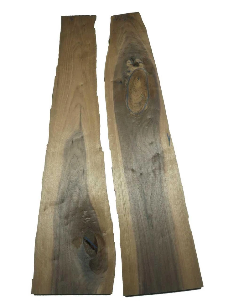 2x Walnussholz Nussbaumholz 125x15-25cm x 18mm #F8 - Bild 1 von 4