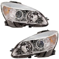 Halogen Headlight Set For 2008-11 Mercedes Benz C300 Models Wo Premium Package