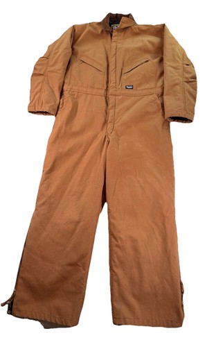 Walls Workwear Insulated Coveralls Brown Duck Canvas Mens XL Regular Workwear