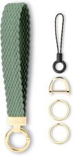 Keychain Wristlet, Stretchy Key Chain for Car Keys with 2 Keyrings and D Ring, C