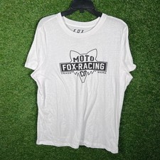 FOX MOTO RACING CO White Graphic T Shirt XL Short Sleeve Men's Tee