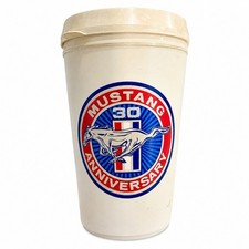 1994 Ford Mustang 30th Anniversary Plastic Travel Coffee Mug Cup W Lid Handle