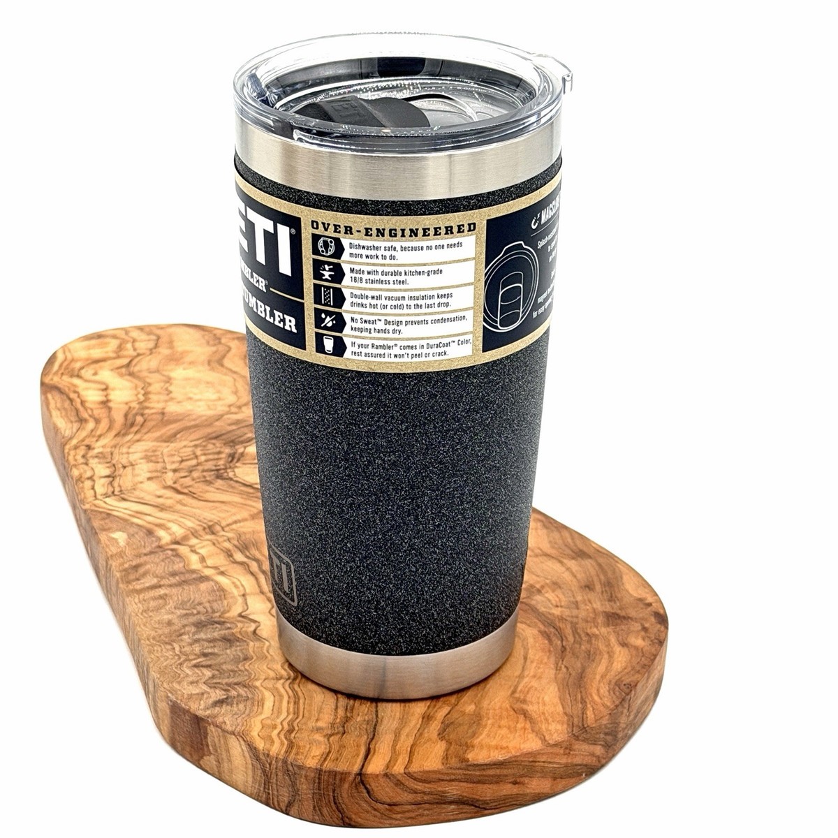 YETI Rambler 20 oz Tumbler Black Stone Limited Edition Retired 