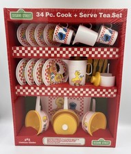 Vintage Chilton Globe Sesame Street Cook  Serve Tea Set 1988 Factory Sealed NOS