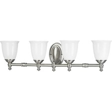 Progress Lighting P3041 Victorian 4 Light Bathroom Vanity Light - Nickel