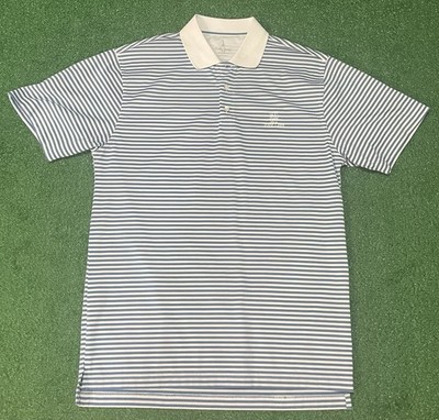 Bobby Jones Performance East Lake Golf Club Blue/White Striped Polo Style Mens L