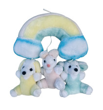 VTG 1984 Jolly Jumper Pastel Rainbow Animal Mobile Crib Hanger