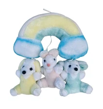 VTG 1984 Jolly Jumper Pastel Rainbow Animal Mobile Crib Hanger