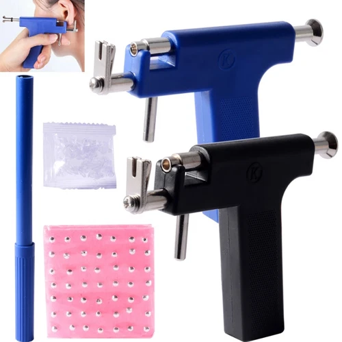 1set  Professional Ear Piercing Gun Kit 98pcs Studs Tool Mirror Marker Set - NEW - product listing photo