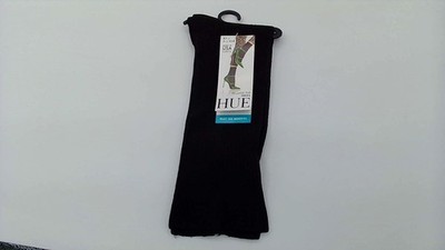 HUE Women's Relaxed Top Crew Socks One Size Black